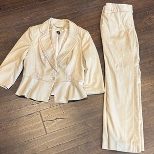 White House Black Market Cream Pantsuit